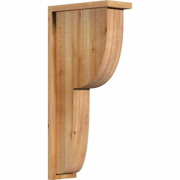 Ekena Millwork Crestline Rough Sawn Corbel w/Backplate, Western Red Cedar, 6"W x 14"D x 30"H COR06X14X30CRE01RWR - main